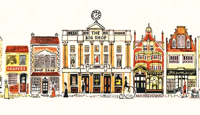 Sketch of a parade of shops